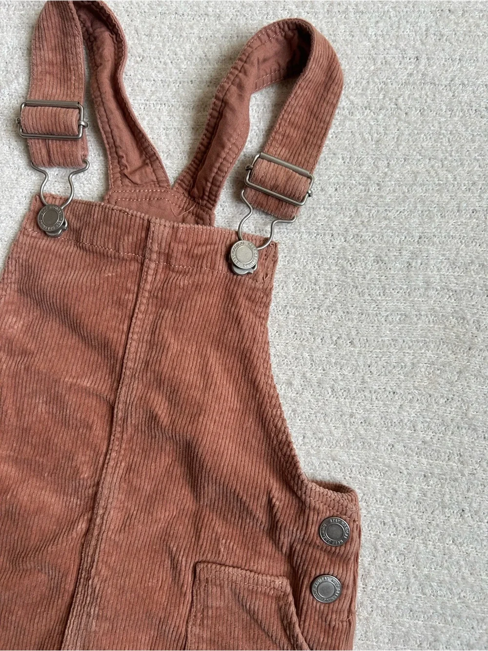 H&M Rust Brown Corduroy Pinafore Overall Dress